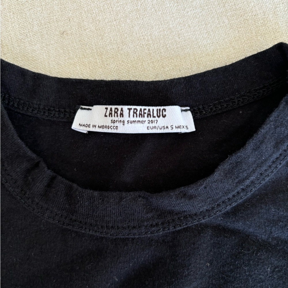 ZARA trafaluc floral black t-shirt S small - Picture 2 of 5